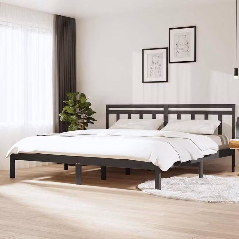 vidaXL Giroletto in legno massello di pino grigio L/P: 200 x 200 cm
