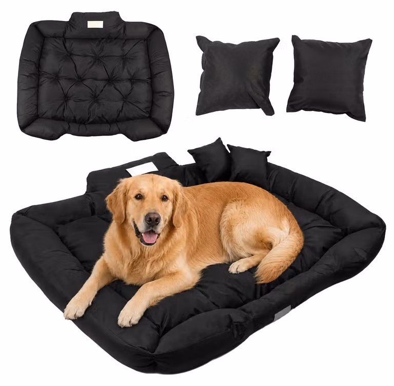 Cuccia impermeabile per cani GB240 - Con cuscino - Dimensioni esterne: 115 x 95 cm - Dimensioni interne: 100 x 80 cm - Colore: nero
