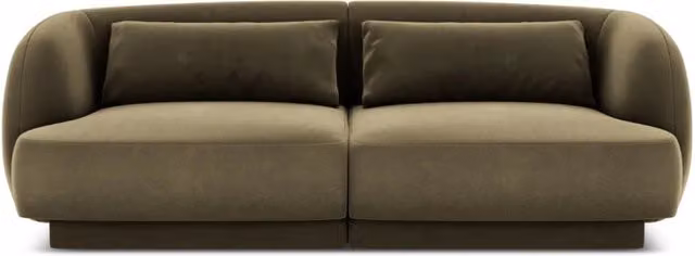 Divano 2 posti Tulum Cosmopolitan Design in velluto verde L: 180 cm, P: 70 cm, H: 90 cm