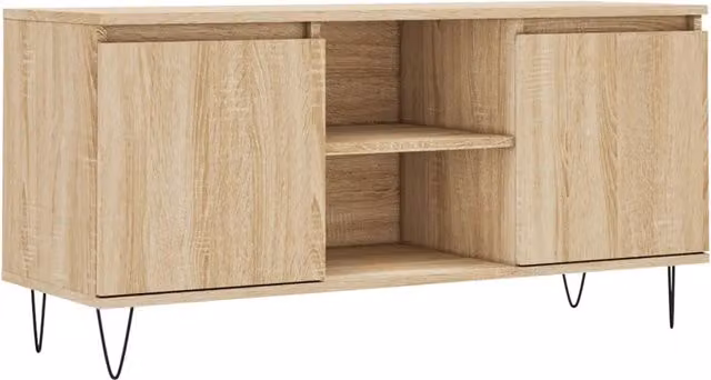 Mobile TV con contenitore e piano stabile 104 x 35 x 50 cm in stile contemporaneo in legno ingegnerizzato rovere sonoma 02_0048554