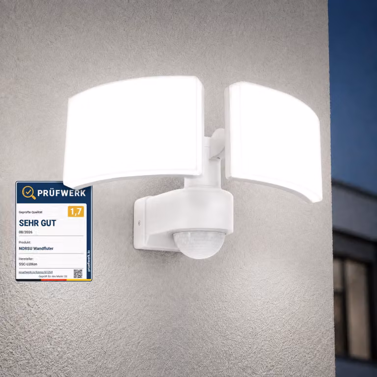 Lampada da parete esterna a LED con sensore di movimento, doppia luce, grado di protezione IP65, luce bianca neutra