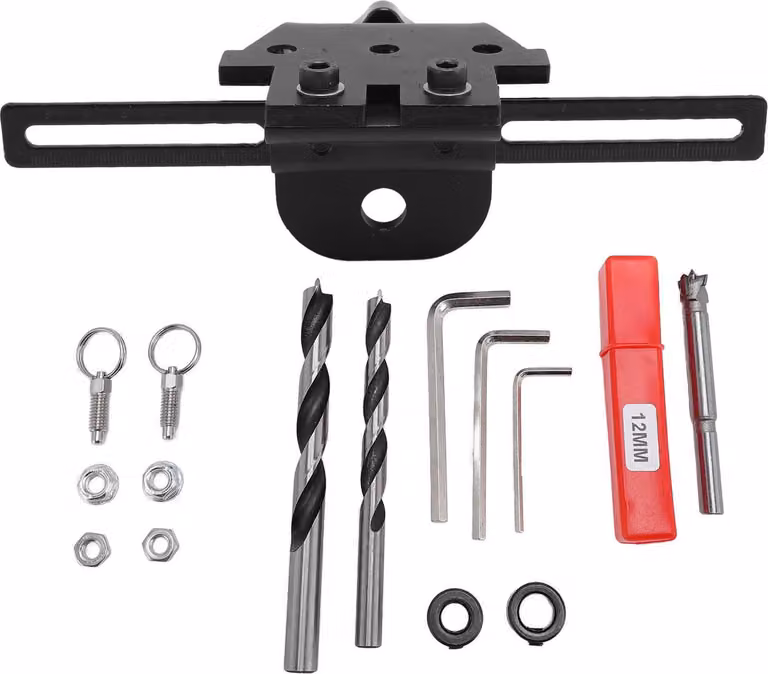 set di dime per tasselli 3 in 1, guida di foratura Acciaio al carbonio con punte da 8 mm, 10 mm e 12 mm e righello di posizionamento