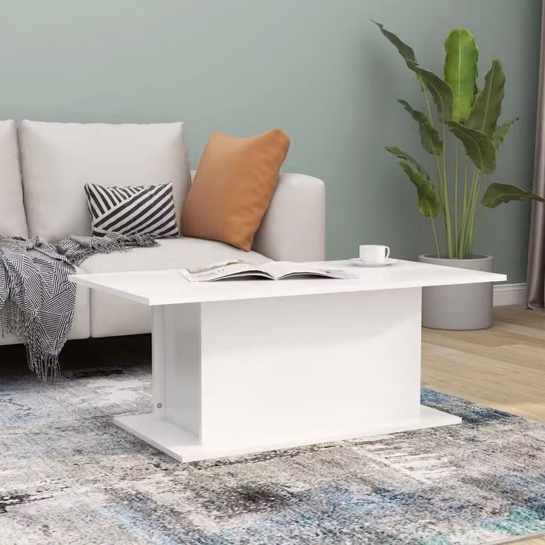 Maison Exclusive - Tavolino bianco 102x55,5x40 cm Materiale ligneo