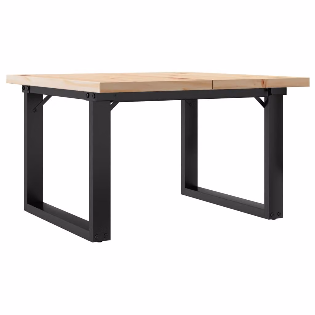 Tavolino Salotto Telaio a O 70x70x40,5cm Legno Pino e Acciaio