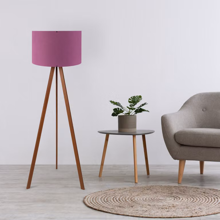 Opviq, AYD-1564, Lampade da terra, Viola, MDF, 38 x 38 x 140 cm