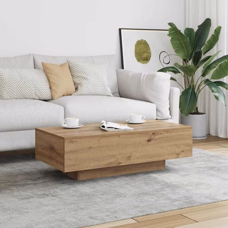 Tavolino da salotto vidaXL in legno color marrone, design moderno e rettangolare, L 100 cm x P 49,5 cm x H 31 cm