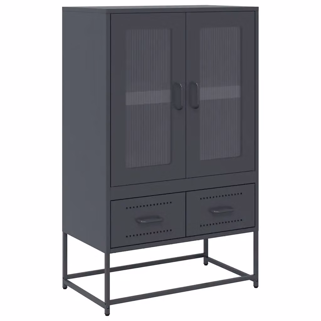 Credenza moderna vidaXL in metallo antracite opaco, L/P/H: 68 x 39 x 111,5 cm – 2