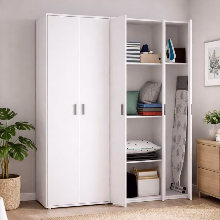 Rosarno - Armadio Multiuso Grande, 177x190h cm Bianco, Modulabile