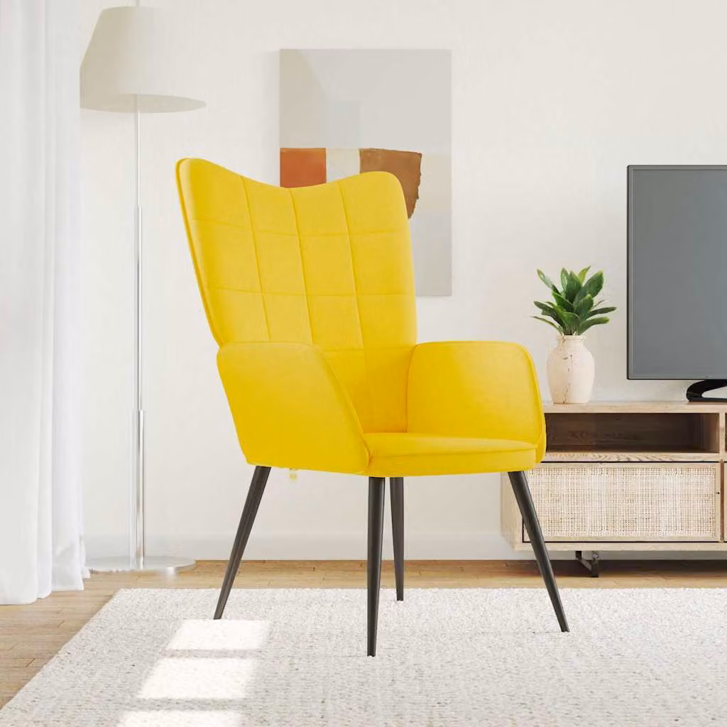 Maison Exclusive - Poltrona relax in tessuto giallo senape