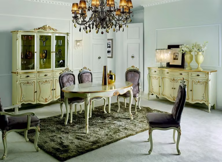 Italienische Möbel Luxus Esstisch Esszimmer Holz Möbel Klassisches Stil Heller