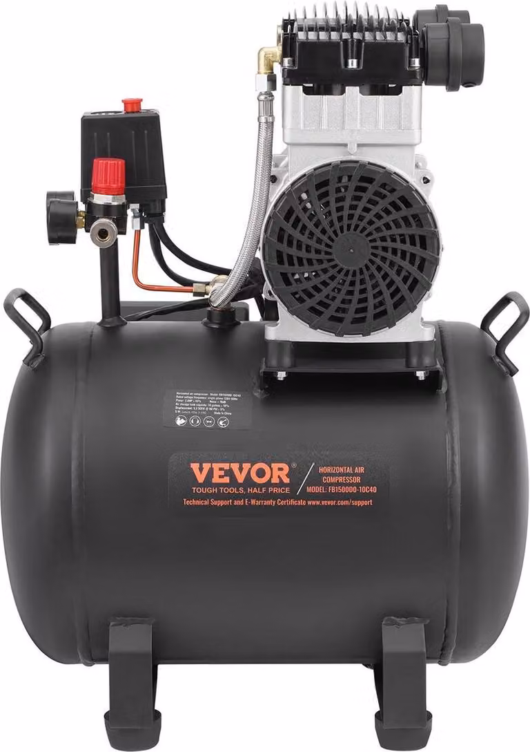 Compressore d'aria compressore portatile compatto senza olio da 10 galloni 90 PSI