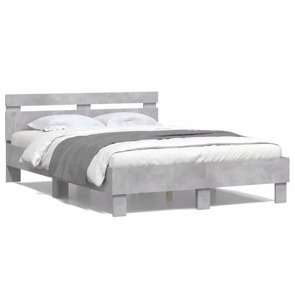 Letto Giroletto vidaXL Grigio con Doghe in Legno e Struttura in Legno Ingegnerizzato L/P/H: 120 x 200 cm – 2