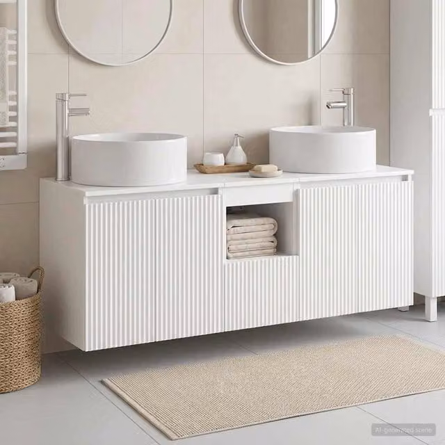 Set di Armadi da Bagno 3 pz Bianco Lucido 49,5 x 44,5 x 65,5 cm 3405741