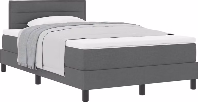 vidaXL Letto a molle con testiera grigio scuro 120 x 200 cm in tessuto