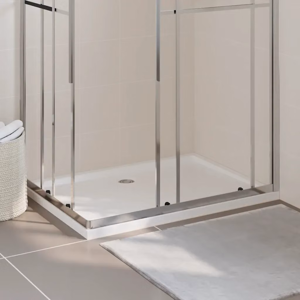 Piatto doccia rettangolare in plastica bianca vidaXL L: 110 cm, P: 80 cm – 2