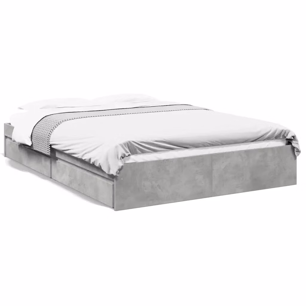 vidaXL Giroletto con Cassetti in Legno Multistrato Grigio 150x200 cm – 2