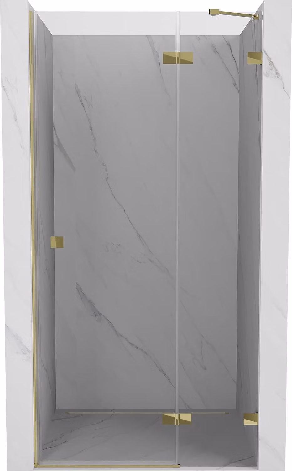 Mexen Lunar porta doccia a battente destra 75 cm, trasparente, oro - 834-075-000-50-00-P