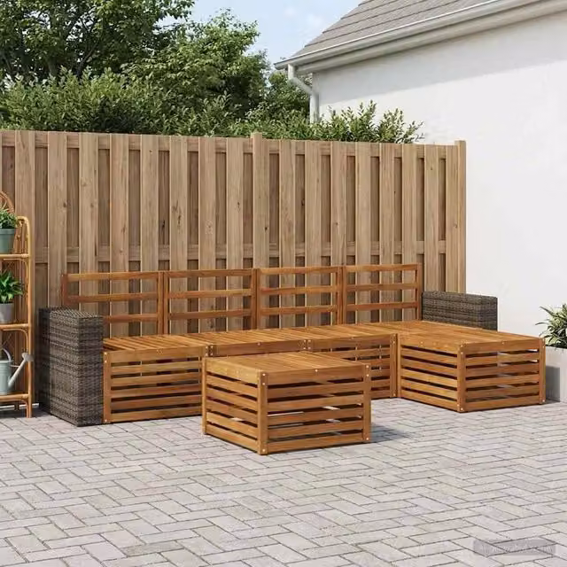 Set di divani da esterno 6 pz Naturale 3384275