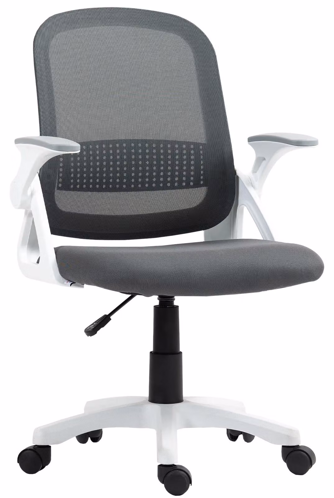 Sedia da ufficio ergonomica - Sedia da scrivania - Braccioli reclinabili - Supporto lombare - Regolabile in altezza - Imbottita - Funzione basculante - Grigia