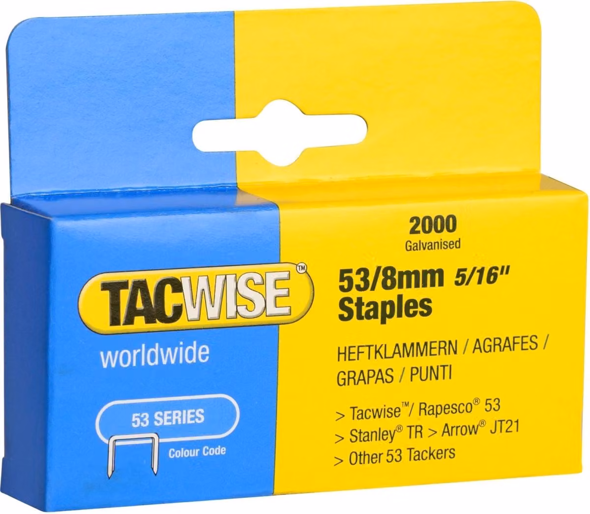 TACWISE 335 punti metallici 53/8 mm zincati 2.000 pezzi