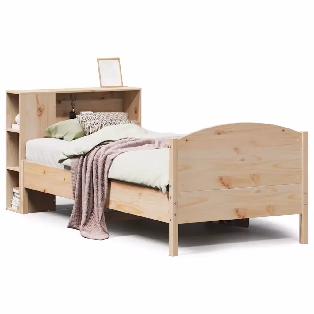 Giroletto con libreria integrata VIDAXL in legno di pino massiccio senza materasso L: 75 cm, P: 190 cm – 2