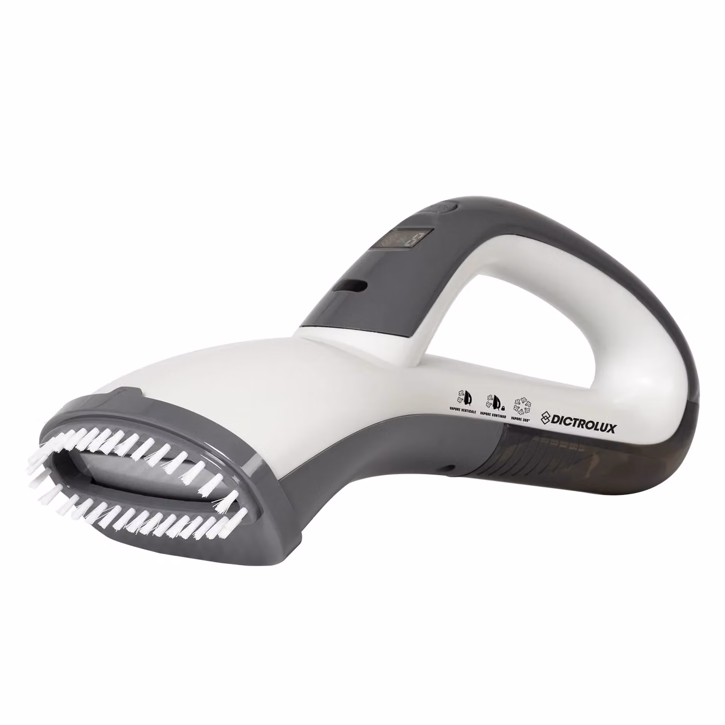 Ferro da stiro verticale a vapore Dictrolux Vertitech da 1400 Watt, bianco, con accessorio spazzola – 1