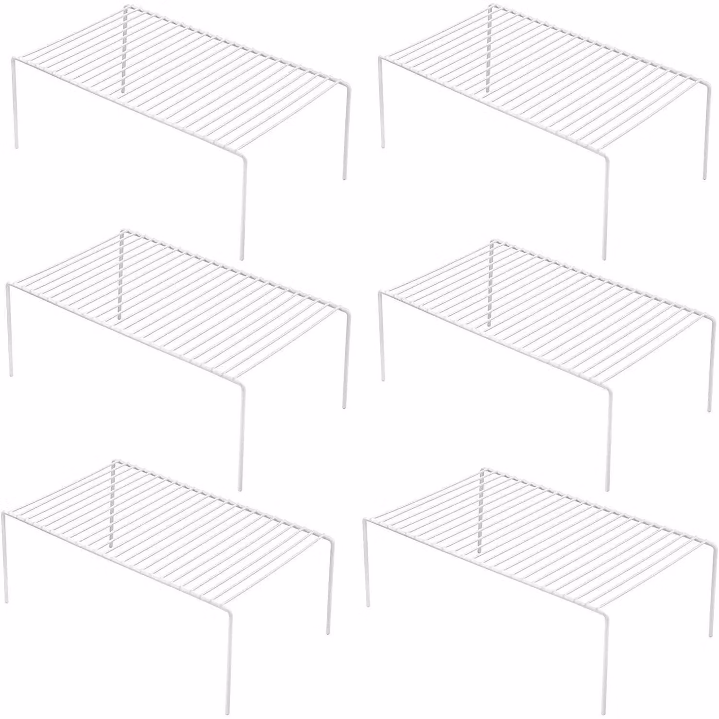 Organizzatore per armadi, scaffale in filo, bianco, confezione da 6 pezzi