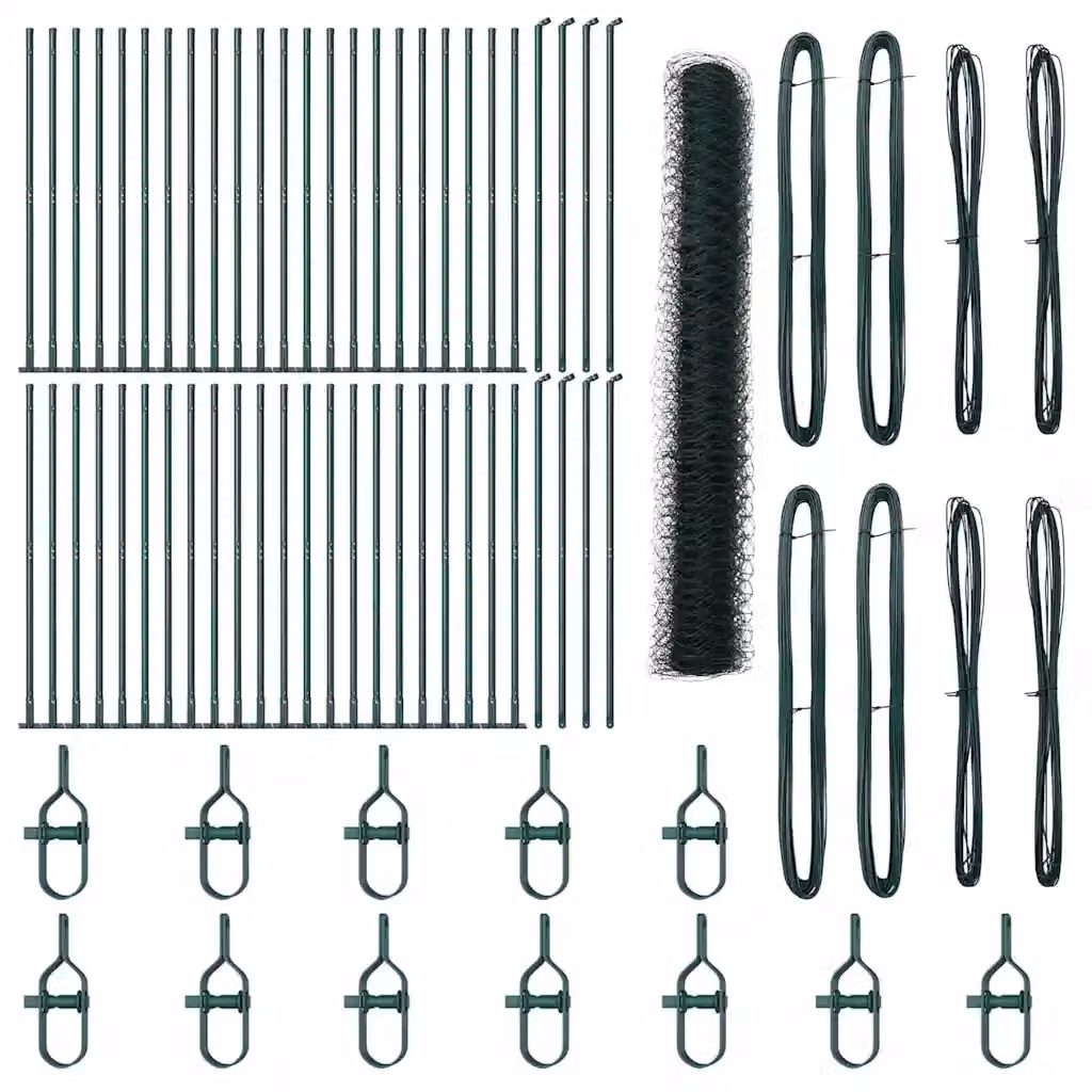 Recinzione esagonale vidaXL in rete verde con base in cemento L: 100 cm, H: 1,2 m – 2