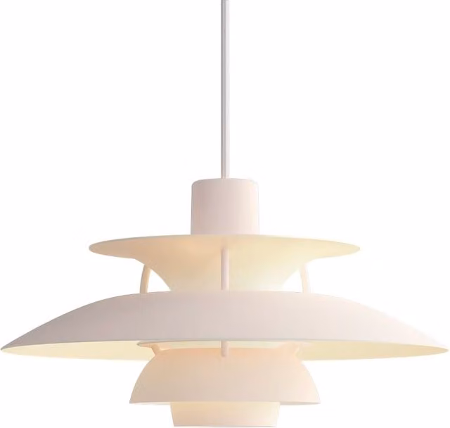 Sospensione Louis Poulsen PH 5 Mini in metallo disponibile in nero, bianco o blu