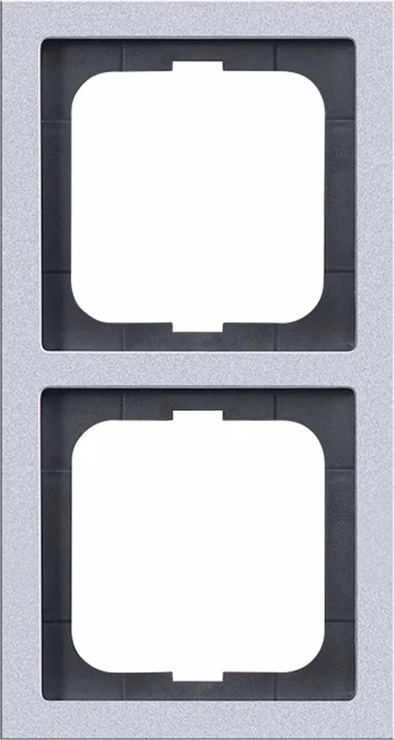 Busch-Jaeger Future Linear, cornice, doppia, argento alluminio, 1 pz.