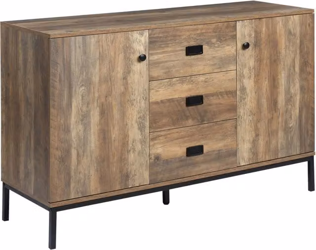 EasyComfort Credenza Moderna in Legno e Metallo Color Mango, con 2 Armadietti e 3 Cassetti, L/P/H: 120 x 39.5 x 77 cm