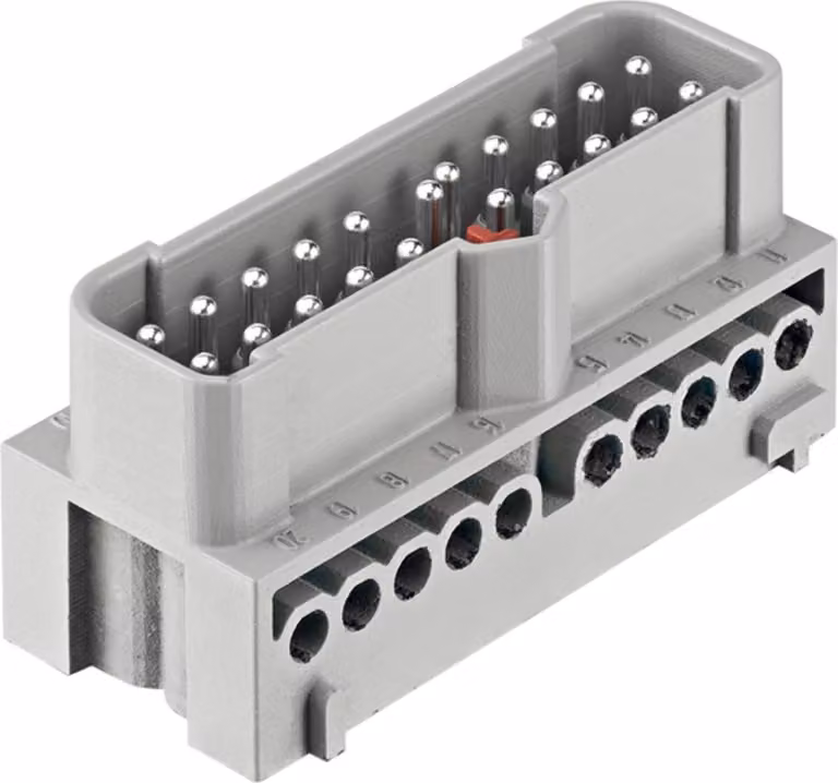 HARTING Han-Eco Mod.20E Inserto a spina (M) con terminali a vite, 20 poli + PE, 500 V, 16 A - 1 pezzo