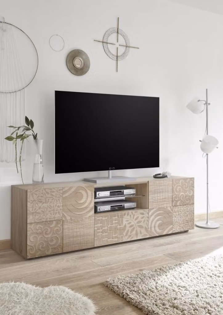 Mobile Porta TV TFT Blossom Rovere Samoa con 2 Ante, Colore Marrone e Beige, L 180 x P 42 x H 57 cm – 2