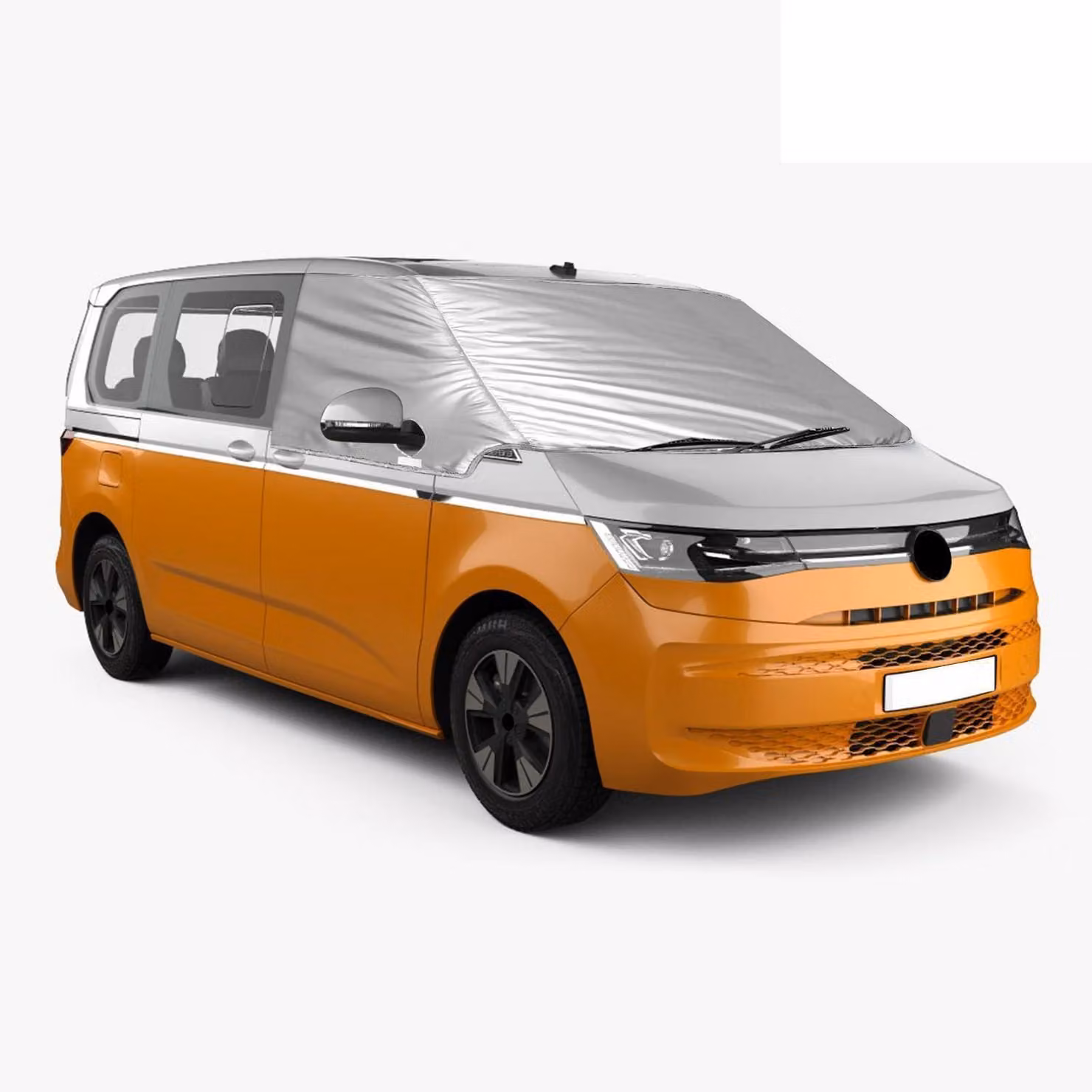 Copertura parasole per parabrezza, compatibile con VW T7 dal 2021 al 2022, oscurante al 100%, protezione UV, resistente alle intemperie, colore argento