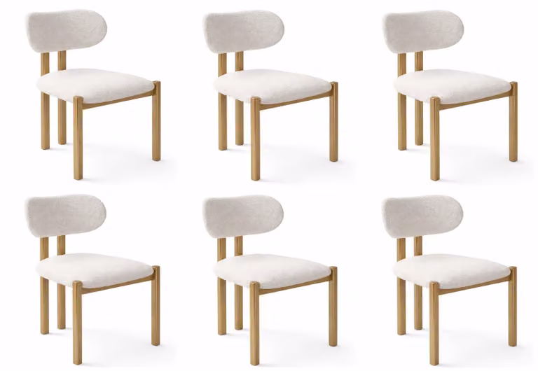 Set bianco con sedie imbottite Sedia da cucina Sedia da sala da pranzo