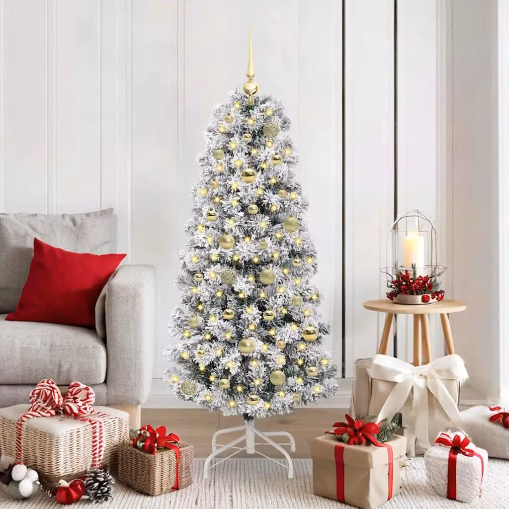 Albero di Natale artificiale vidaXL con luci LED bianco caldo, verde e bianco, Altezza: 270 cm