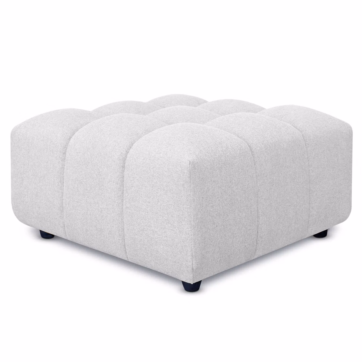 Pouf poggiapiedi con bombature morbide, Pouf Rubiq Ghiaccio 90 x 90 cm