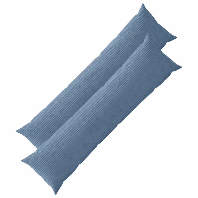 Set di 2 federe vidaXL HEERLEN in velluto a coste blu, L 145 cm x P 40 cm