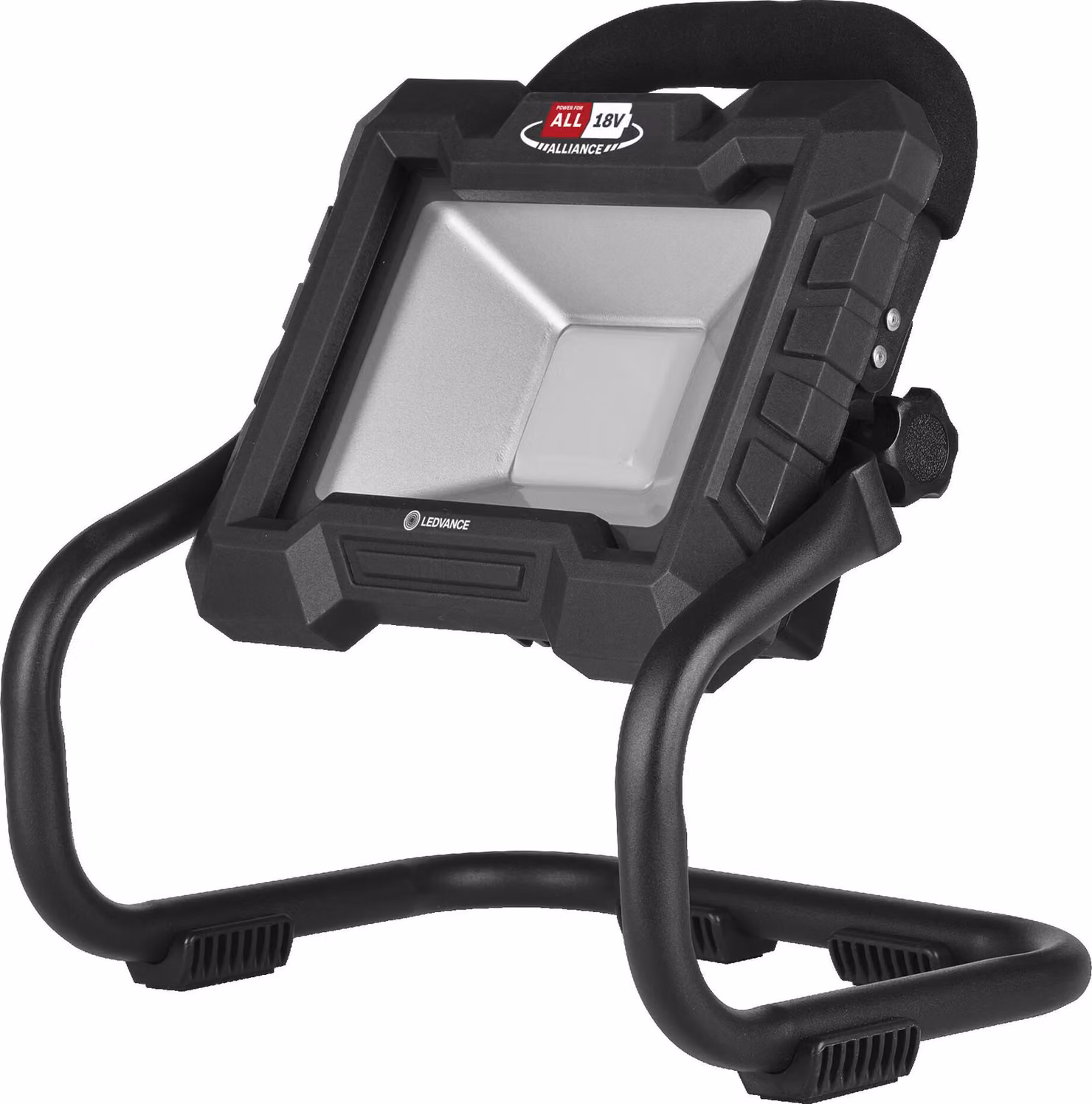 Lampada da lavoro LEDVANCE con testa orientabile, alimentata a batteria, compatibile con Power for all Alliance, dimmerabile in 3 fasi, 15 W, 1300 lm, 6500 K, 840 luce diurna fredda, alluminio nero, IP20