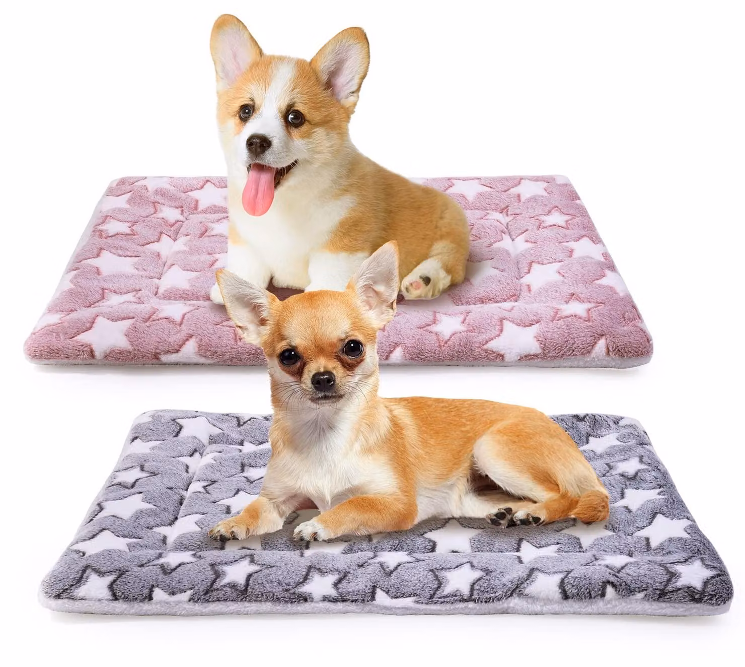 Solidchoice - 2 cuscini per cani, imbottitura in pile, lavabili, 69x52 cm
