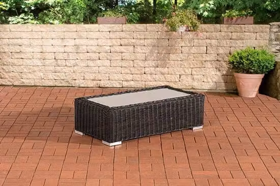 Tavolo da giardino deluxe - Tavolo esterno rotante - Tavolo da pranzo - Tavolo da salotto - Mobili da giardino - Tavolo da salotto - Nero - 110cm