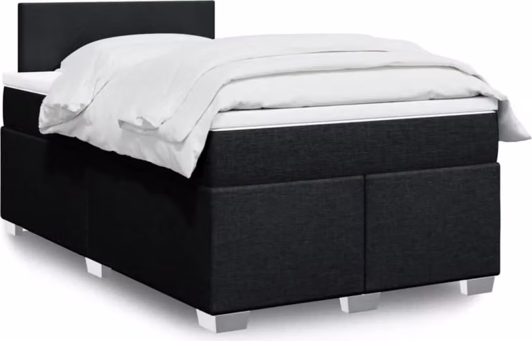 Maison Exclusive - Letto boxspring con materasso nero 120x190 cm Tessuto