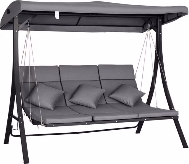 Divano a dondolo Hollywood 3 posti ¨C zephmum ¨C Grigio 200x115x168