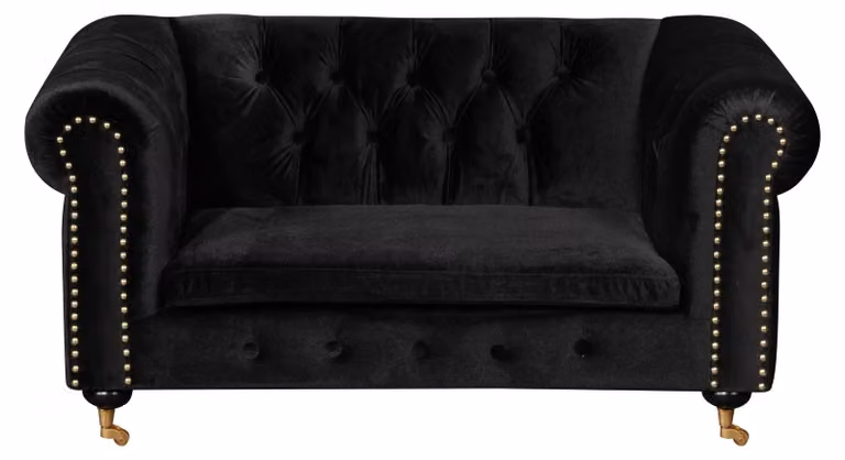 Chesterfield 2 Sitzers Klassische Luxus Barock Rokoko Sofa Leder Couch