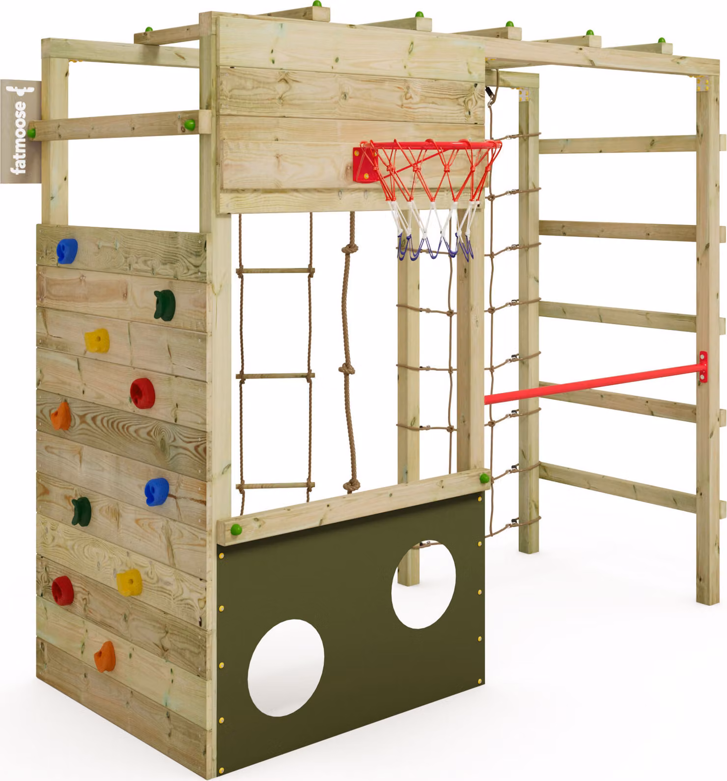 Fatmoose CleverClimber Club XXL Struttura per arrampicata per bambini in verde oliva