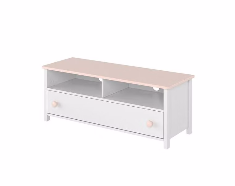 Tavolino per TV LEGUAN - bianco / rosa