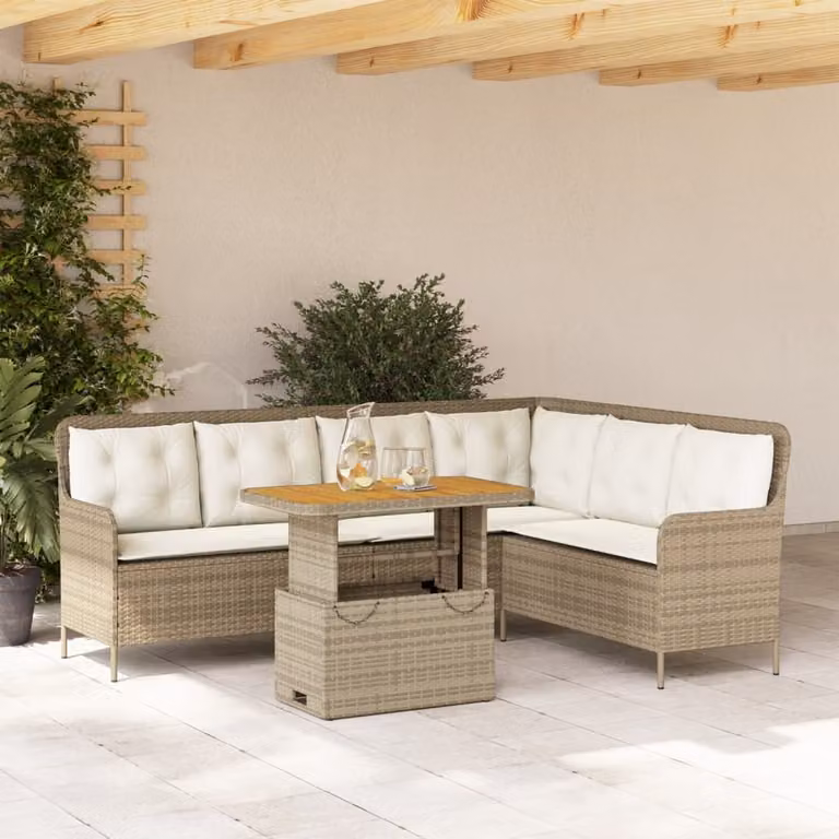 Maison Exclusive - Set Divani da Giardino 2 pz con Cuscini Beige in Polyrattan