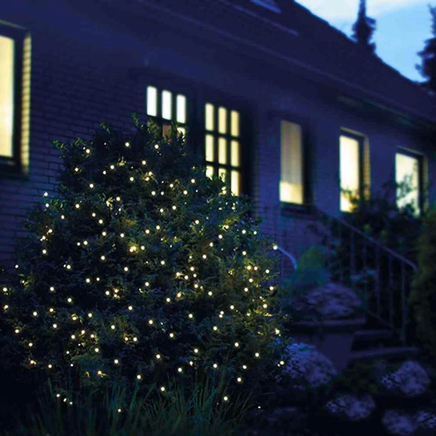 Rete luminosa a LED 360 LED bianchi caldi, 4x4 metri per interni/esterni