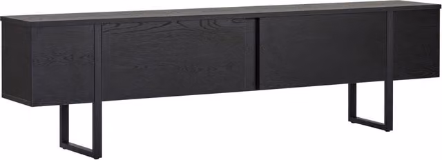 Mobile TV in legno "Onera" - 180 x 30 x 50 cm - Legno nero / Nero