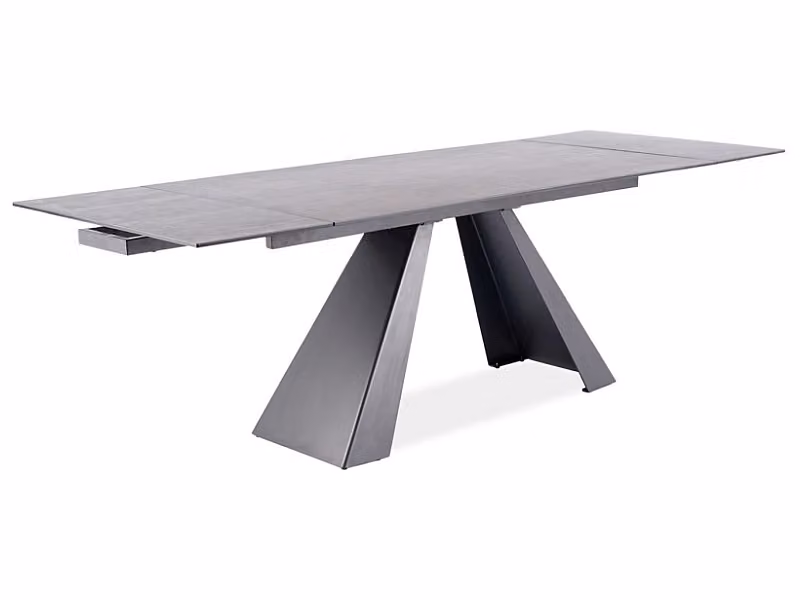 Tavolo da pranzo pieghevole GEDEON 1 - 160x90, marmo grigio / nero opaco